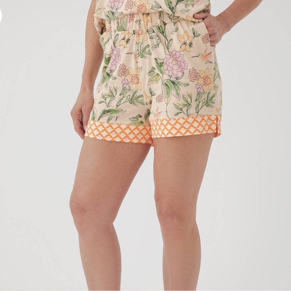 Pact Organic Other - Pact Staycation Hummingbird Floral Organic Cotton Sleep Shorts Women’s Size XS